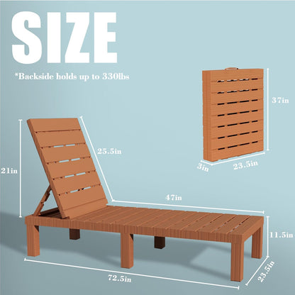 RAPTAVIS Outdoor Lounge Stoel, Pool Chaise Lounge Waterdichte Ligstoelen, Caramel