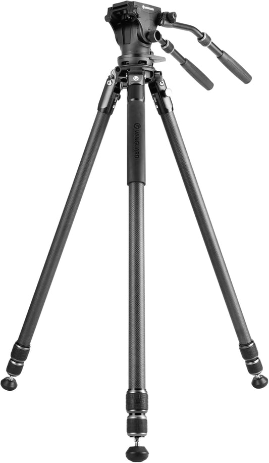 Vanguard Alta Pro 3VRL 303CV20 Carbon Video statief tot 180 cm met kogelkop en nivelleringsvoet