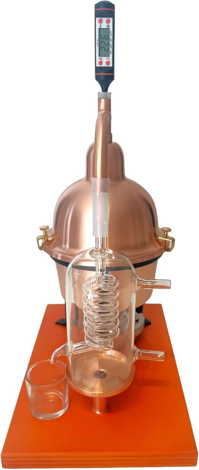 Distiller for copper essential oils, with glass condensing column - QUORE