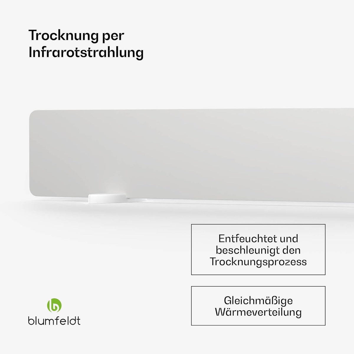 Blumfeldt Drywave Infraroodstraler voor Wandmontage - 50 W, Set Van 3, IP24, Keramisch Lichaam, Sneldrogend & Standaard, Wandmontage Of Vrijstaand, Voor Binnen, Wit