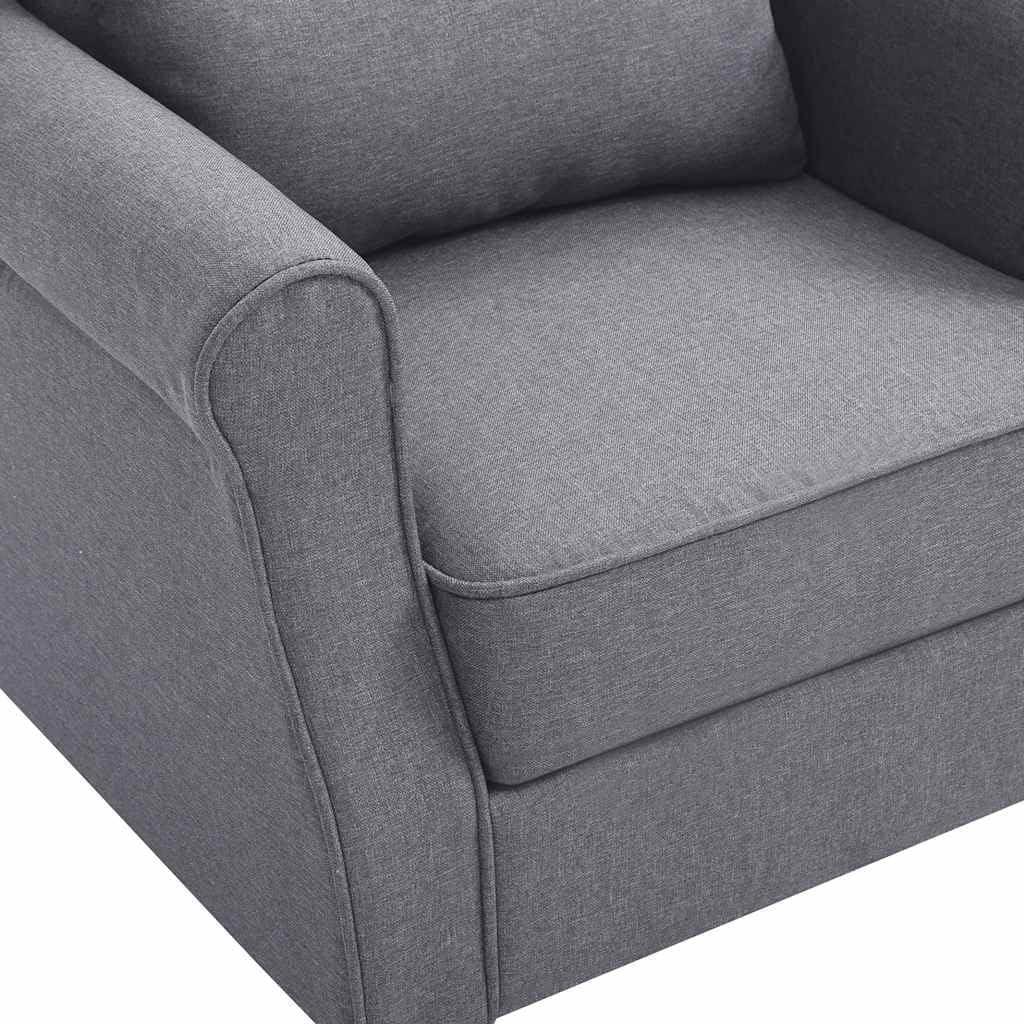 Fauteuil – Armstoel – Zetel – Relaxstoel – Stoel – Donkergrijs – Massief Houten Frame – Comfortabele Gevoerde Zitting 14 cm
