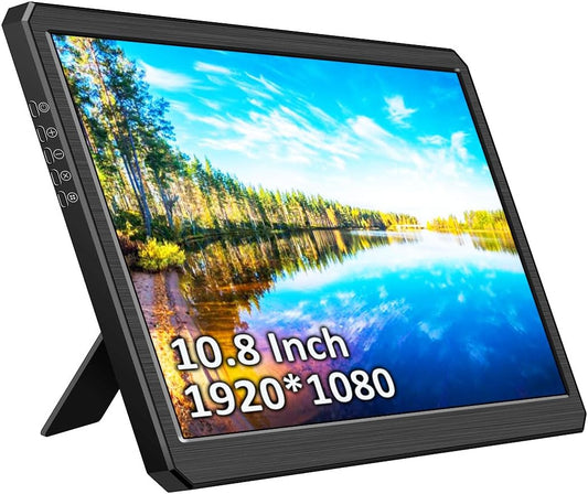 10,8 inch draagbare monitor, 1920 x 1080 FHD-scherm, met HDMI/USB-C, draagbaar display voor laptop/mini-pc/pc/Mac/gameconsole