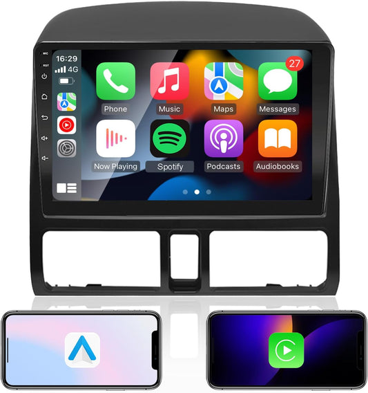 EZoneTronics Carplay Android Auto Car Radio Stereo for Honda CR-V 2001-2006 with 9 inch Touch Screen High Definition GPS Navigation Bluetooth USB SWC Wifi AM/FM/RDS Player with 1G RAM+ 16G ROM