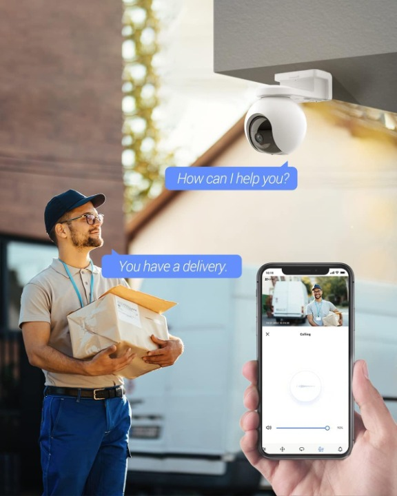 Beveiligingscamera Buiten - WiFi-bewakingscamera - Camerabewaking - Draadloos - Zonne-energie - 10400 mAh - Intelligente Tracking - Persoonlijke Detectie - Kleurennachtzicht - Bidirectionele Audio - Sirene - Type C - Wit