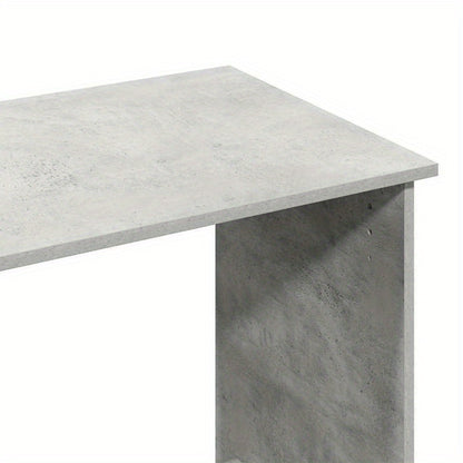 Modern Gray Engineered Wood Desk - 102x50x75cm, Concrete Gray Finish, Durable & Moisture-Resistant, Anti-Warpage, Ideal for Home Office, Study, or Bedroom