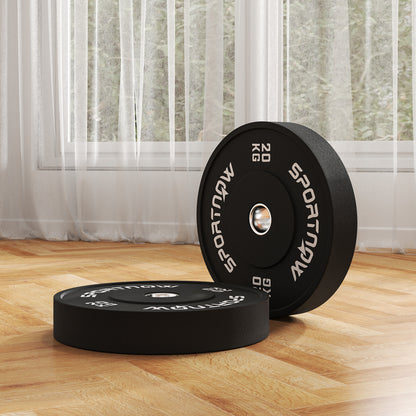 Gewichtsschijven – Halterschijven – Gewicht Platen – Haltergewichten – Gewicht Schijven – Olympische Standaard – Rubberen Coating – 2 x 20 kg – Zwart