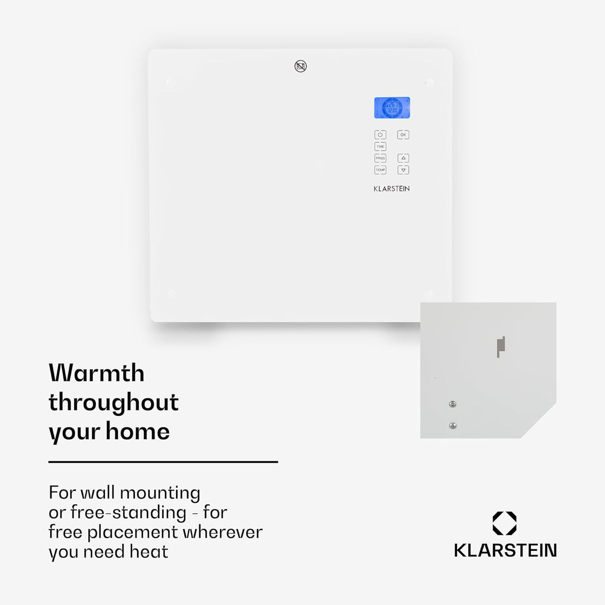 Elektrische verwarming – Convectorverwarming – Convector – Elektrische radiator – Mobiele verwarming – 1000 W – Instelbare thermostaat met weektimer