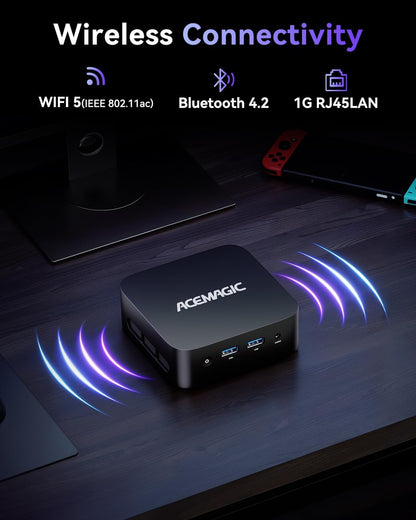 ACEMAGIC Vistia V1 Alder Lake-N95 Mini PC（bis zu 3,4 GHz）， 16GB DDR4 512GB SSD Mini Computer，W11 PRO Micro Desktop Computer Support 4K HDMI+DP/WiFi 5/BT/For Business/Office/Multimedia