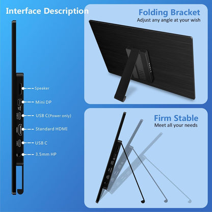 <font dir="auto" style="vertical-align: inherit;"><font dir="auto" style="vertical-align: inherit;">        Portable Gaming Monitor 15.6" FHD Portable Monitor 300Hz, 1ms, Portable Montior 100% SRGB HDR, Non-Glare, Fold-out Kickstand, USB-C, HDMI, Mini DP