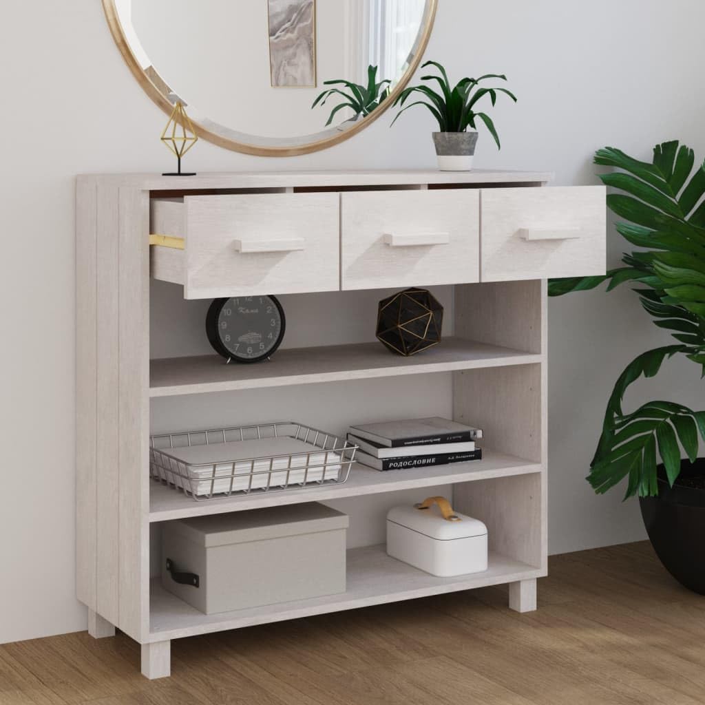 vidaXL Wall table HAMAR 90x35x90 cm solid pine wood white