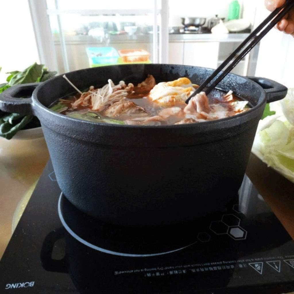 Double Handle Cast Iron Pan, Multi-Purpose Saucepan, Dishwasher Safe Non-Stick Pan Wok - QUORE