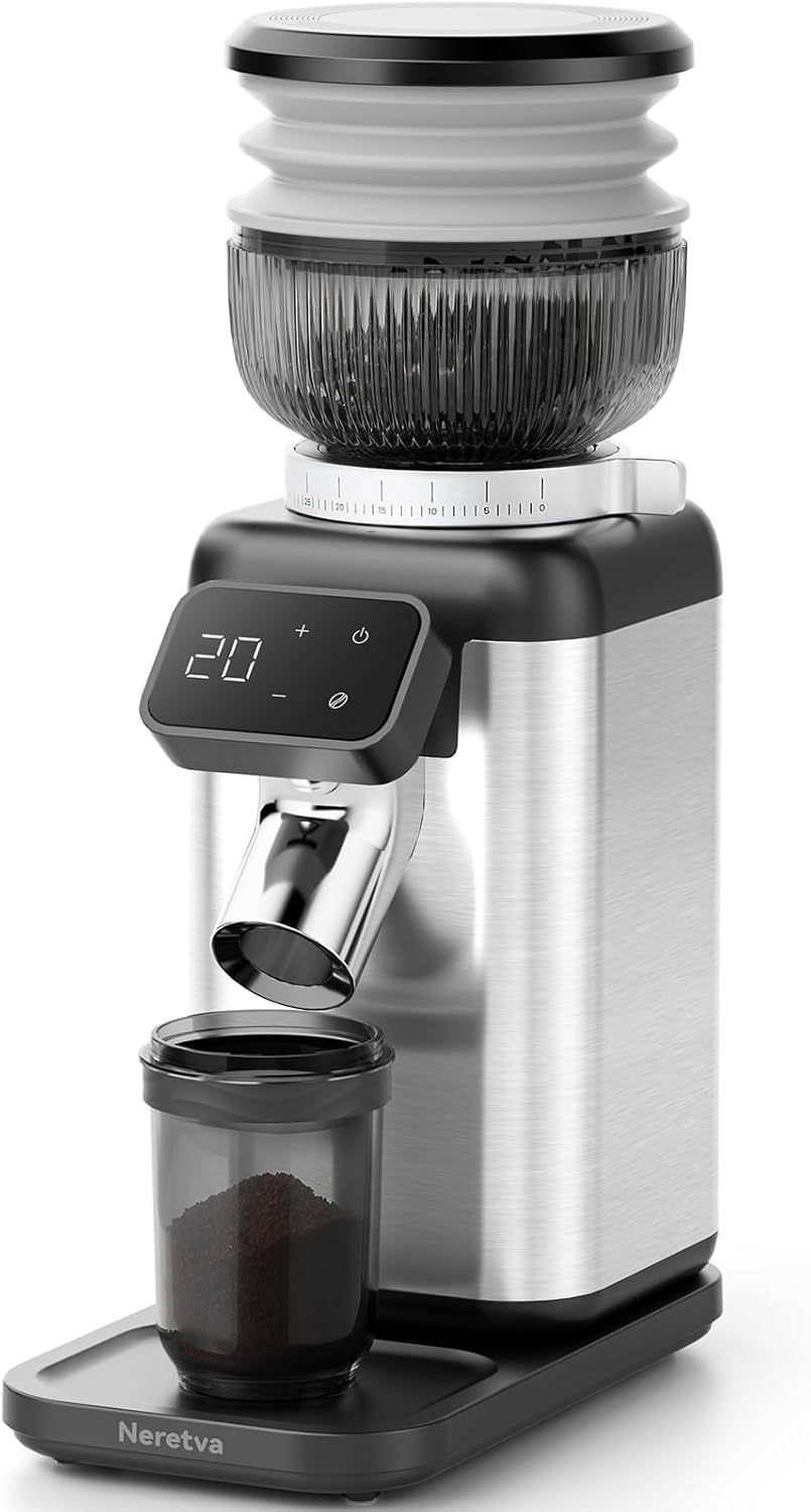 Elektrische koffiemolen – Koffiemolen – Koffiemaler – Espressomolen – Koffiegrinder – Afneembare houder voor zeefdrager en houder – Direct malen en netjes opvangen