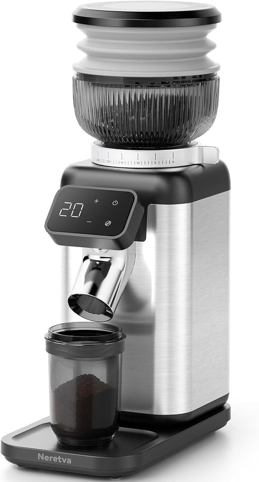Elektrische koffiemolen – Koffiemolen – Koffiemaler – Espressomolen – Koffiegrinder – Afneembare houder voor zeefdrager en houder – Direct malen en netjes opvangen