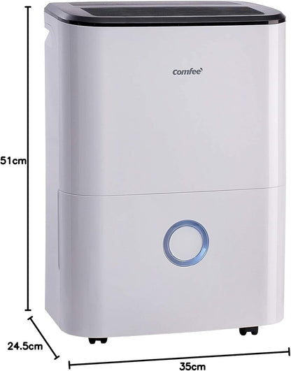 Luchtontvochtiger – Ontvochtiger – Vochtvreter – Luchtdroger – Droogapparaat – 16L/24U Voor Ruimtes Tot 80 m³ / 32 m² – 3L Waterreservoir Met 24-Uurs Timer
