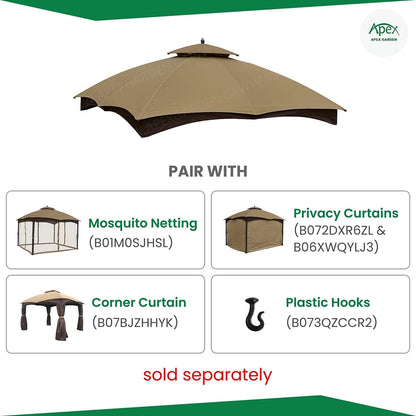 Allen + Roth Gazebo Beige Vervanging Luifel Top Model # GF-12S004BTO