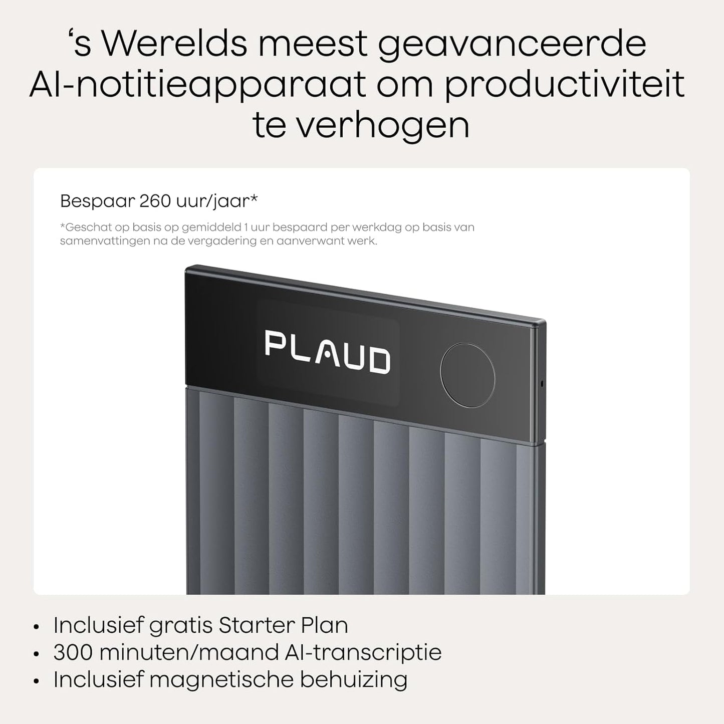 Digitale AI Spraakrecorder – Dictafoon – Audiorecorder – Voice Recorder – Geluidsrecorder – Met Magnetische Hoes – AI-Transcriptie In 112 Talen – Tot 50 Uur Opname