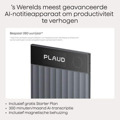Digitale AI Spraakrecorder – Dictafoon – Audiorecorder – Voice Recorder – Geluidsrecorder – Met Magnetische Hoes – AI-Transcriptie In 112 Talen – Tot 50 Uur Opname