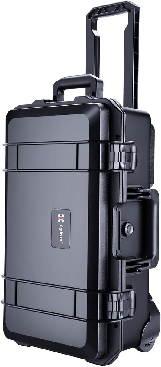 Lykus HC-5120 Waterdichte Koffer Case met Wielen en Schuim, Binnenmaat 51,6x28,8x18,5 cm, Geschikt voor camera's, lenzen, elektronische apparaten en meer