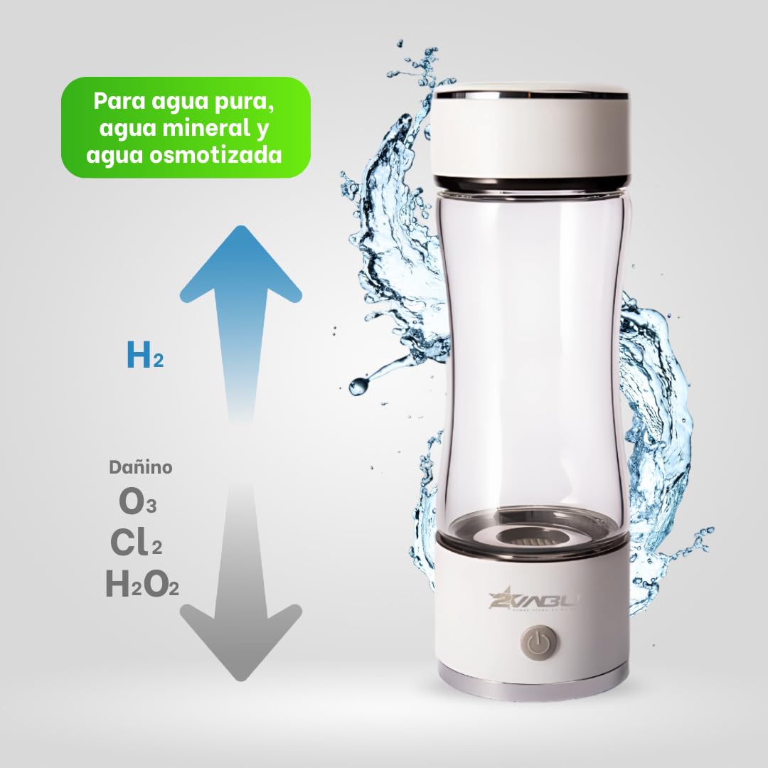 Waterstoffles – Waterfles – Oplaadbare Waterfles – Waterionisator – Waterstof Waterfles – 450 Ml – SPE- En PEM-Technologie Tot 1300 PPB