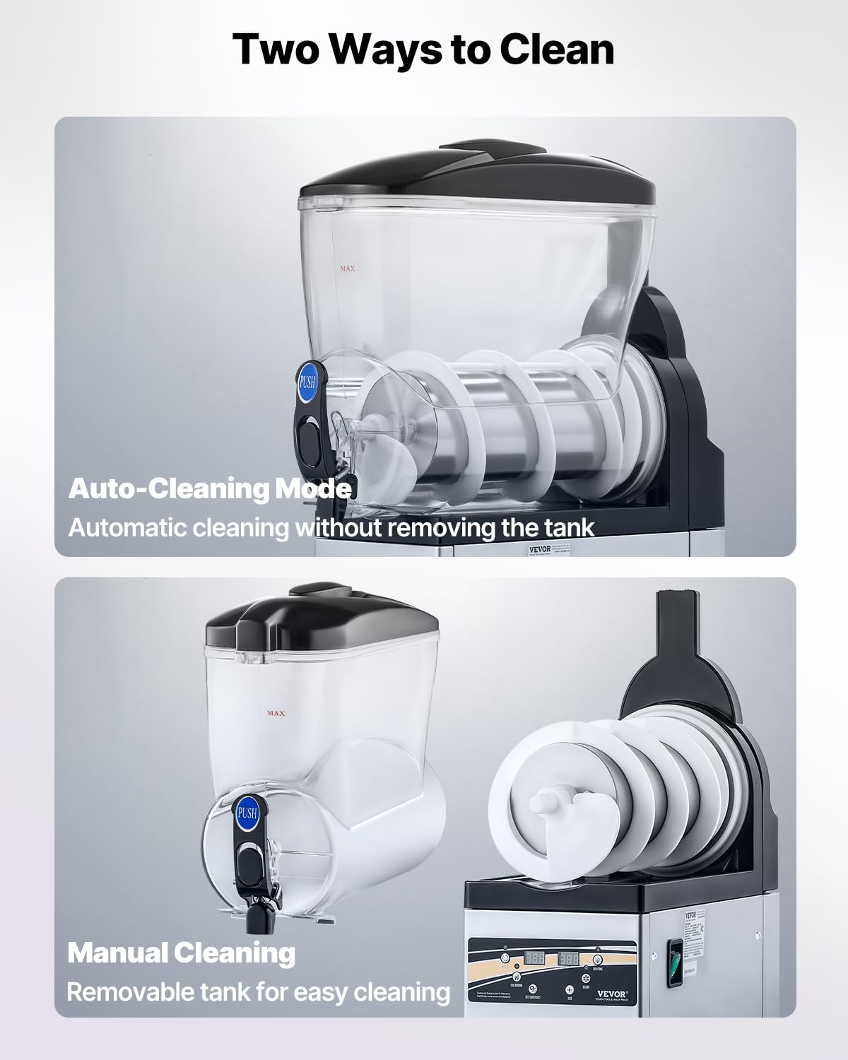 VEVOR Commerciële IJsdrankenmachine, 15 liter roestvrij staal, slush-mixer voor feestjes, restaurants, cafés, bars
