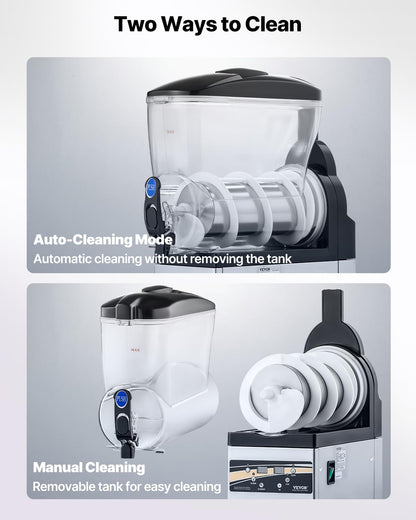 VEVOR Commerciële IJsdrankenmachine, 15 liter roestvrij staal, slush-mixer voor feestjes, restaurants, cafés, bars