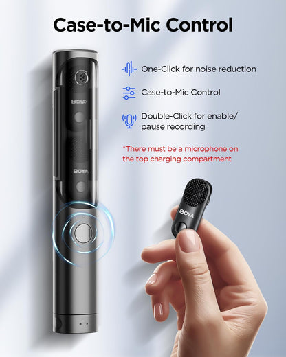BOYA Magic Draadloze Lavalier Microfoon voor Camera/iPhone/Android (geen standaard) Clip-on, Handheld, Desktop, On-Camera 4-Vorm Mini Microfoon voor Vlogging, Streaming, TikTok, YouTube (2TX+3RX)