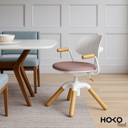 HOKO Ergonomische kinderbureaustoel – in hoogte verstelbaar met ademende rugleuning, 360 graden draaibaar, ideaal voor huiswerk en leren (Laura)