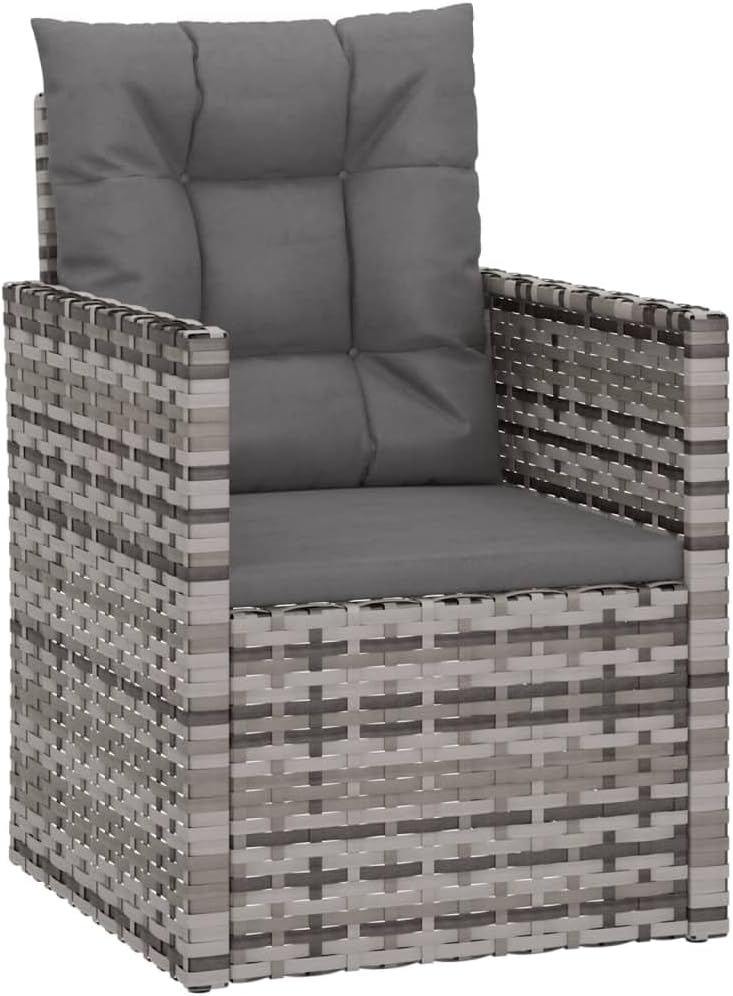 vidaXL 3 Piece Lounge Set with Cushions Poly Rattan Grey, Lounge Set, Outdoor Lounge, Sofa Lounge, Lounge Sets, Outdoor Lounge Set, Sofa Set - QUORE