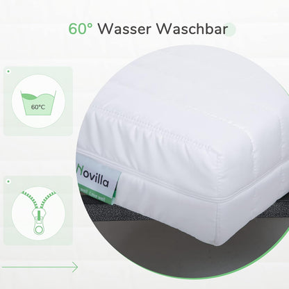 Novilla Matras, 140 x 200 cm, H2 en H3, 7 zones, koudschuimmatras, overtrek 60 graden, wasbaar, schuimrolmatras, 2-in-1, Oeko-Tex-gecertificeerd, hoogte 18 cm