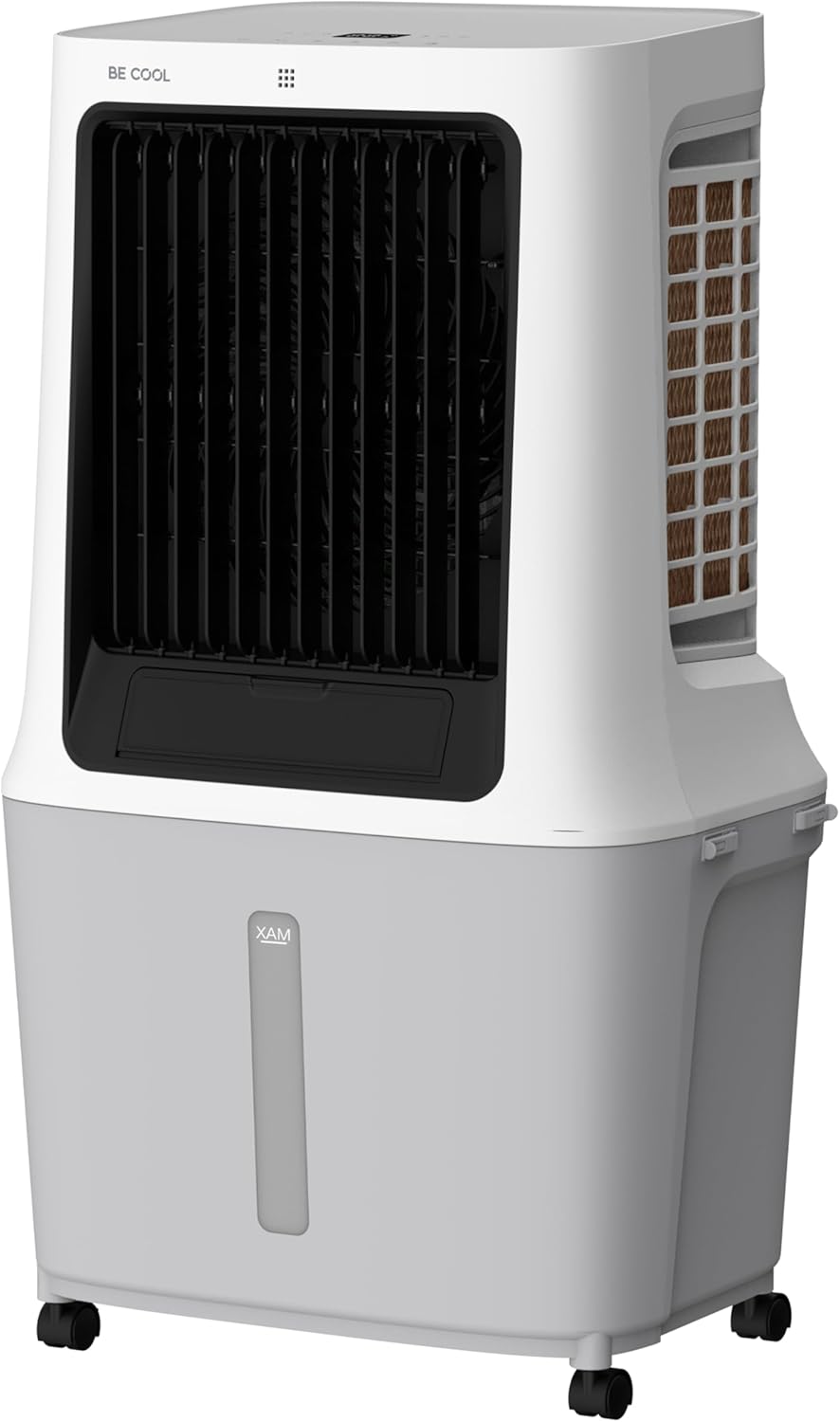 BE COOL BC30ACP2501W Luchtkoeler, waterreservoir van 30 liter, 120 W, wifi-bediening, 1800 m³/h luchtcirculatie, 15 m bereik, droogluchtfunctie, led-display, timer, afstandsbediening