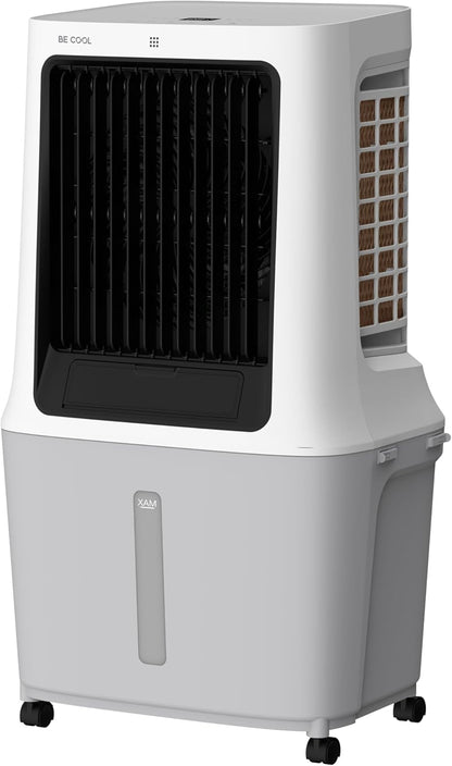 BE COOL BC30ACP2501W Luchtkoeler, waterreservoir van 30 liter, 120 W, wifi-bediening, 1800 m³/h luchtcirculatie, 15 m bereik, droogluchtfunctie, led-display, timer, afstandsbediening