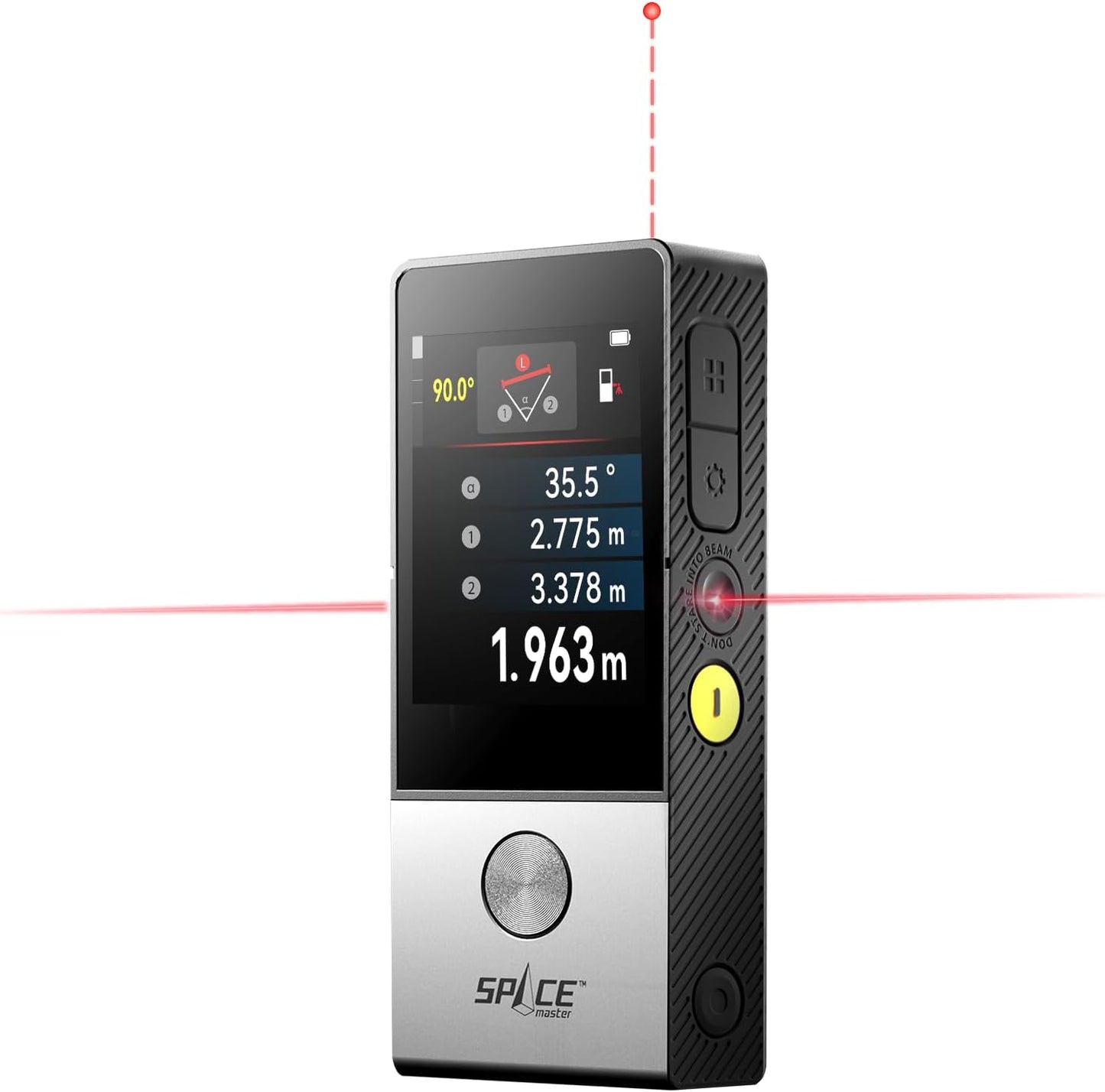 MiLESEEY D9 Pro laserafstandsmeter met visuele uitlijningsindicator, 100 m lasermeter met IPS-touchscreeninterface, P2P, live hoekweergave, app-synchronisatie, 14 meetmodi