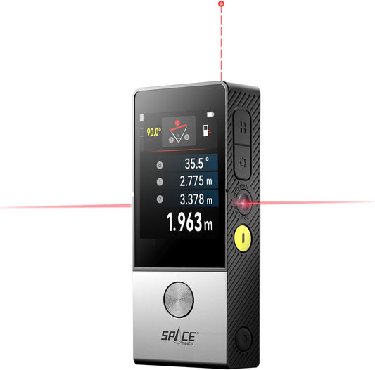 MiLESEEY D9 Pro laserafstandsmeter met visuele uitlijningsindicator, 100 m lasermeter met IPS-touchscreeninterface, P2P, live hoekweergave, app-synchronisatie, 14 meetmodi