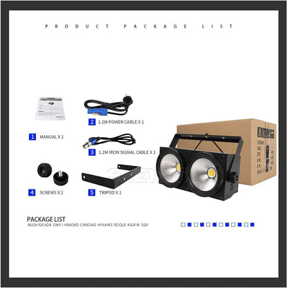 SHEHDS LED COB 2eyes 2x100W Warm Wit Blind Verlichting DMX podiumverlichting effect DMX-controller club show nacht DJ disco SHEHDS podiumverlichting
