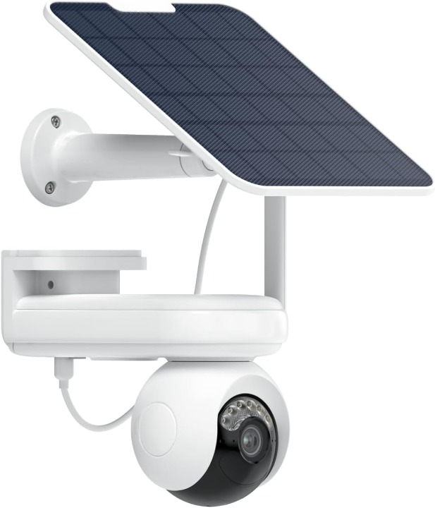 Beveiligingscamera - Zonnebeveiligingscamera - Camerabewaking - Ddraadloos - Batterijlevensduur - 500 dagen-  360° Kantelen - Automatisch Volgen - ColorX Nachtzicht - Wi-Fi 6 - 4K - Ultra HD - Wit