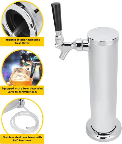 Enkele Kraan Tapbier Toren, RVS Bier Toren Kraan Dispenser Kegerator Toren Kit Voor Thuis Brouwen
