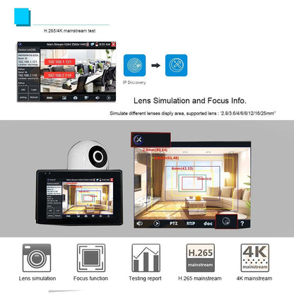 IPC Camera Tester Monitor CCTV IP Camera H.265 4K IP 8MP TVI CVI AHD Analoge 5-in-1 Pols CCTV Test Monitor WIFI