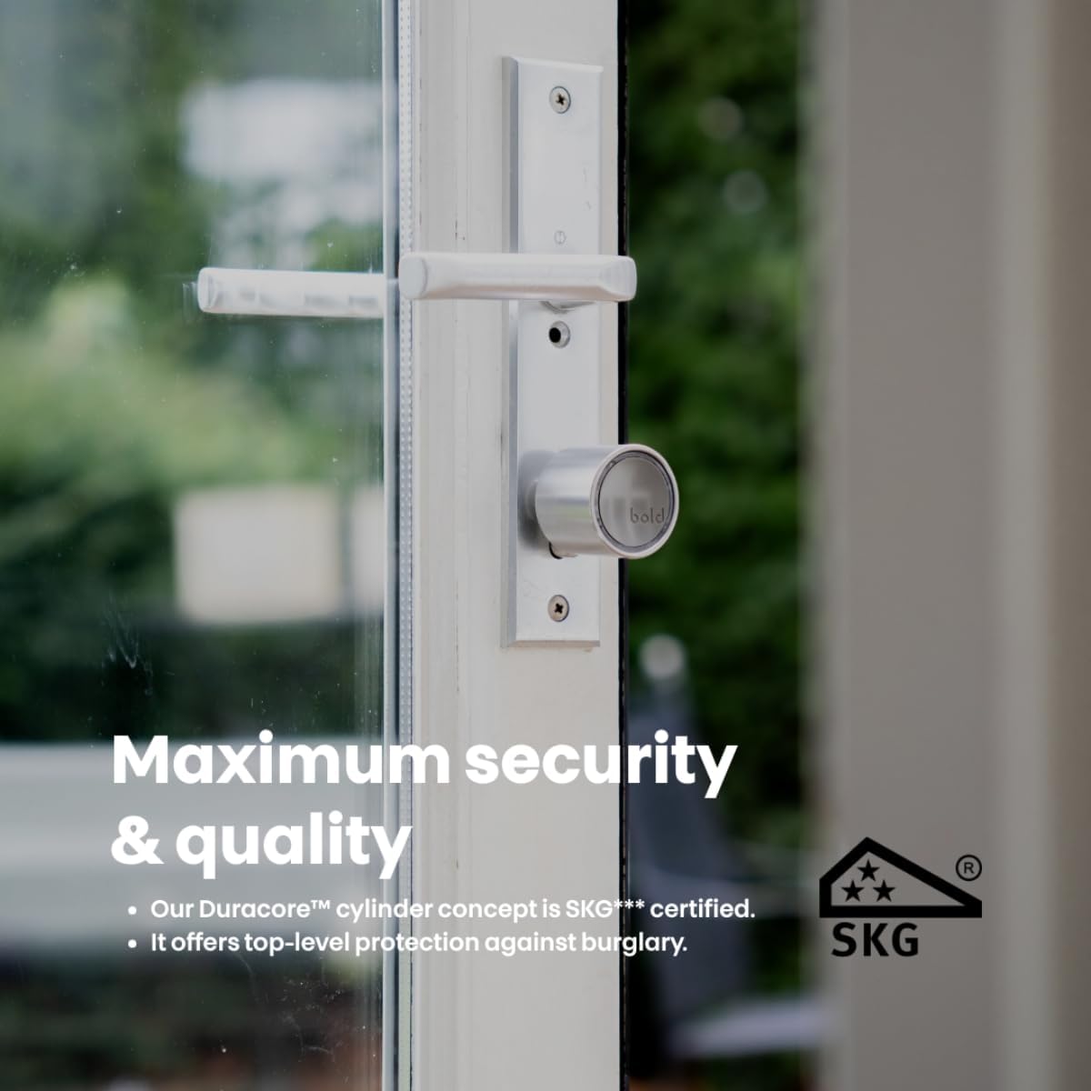 Bold - Smart Lock SX-33 + Connect WiFi Bridge – Compleet Slim Deurslot met App-bediening & Afstandsbediening – Elektronisch Deurslot zonder Sleutel – Bluetooth & WiFi – SKG Gecertificeerd – Zilver