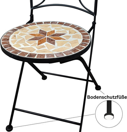 Tuinstoel Mozaïek Opvouwbare Balkon Stoel Mozaïek Bistro Stoel Metalen Tuinmeubilair Decoratieve Stoel Tuin Bistro
