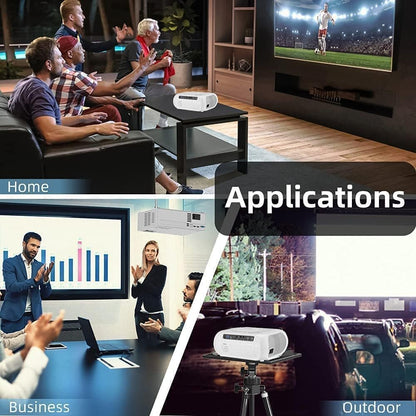 Bluetooth overheadprojector, wifi, draagbare videoprojector, 1080p, Full HD, mini-projector, draagbare videoprojector, voor iPhone Android, smartphone, pc, PS4, tv, PPT, thuisbioscoop, geïntegreerde