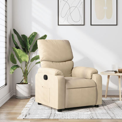 vidaXL Tilting Chair, Recliner Chair with Footrest, Seat with Backrest and Armrests, Living Room, Modern, Cream