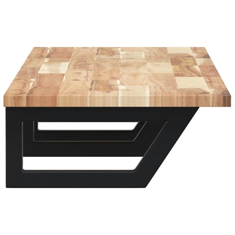 Waskamerspiegelrek – Wandplank – Badkamerplank – Opbergrek – Wandrek – Modern Design – Acaciahout & Stalen Frame – Ruimtebesparend & Eenvoudig Te Monteren