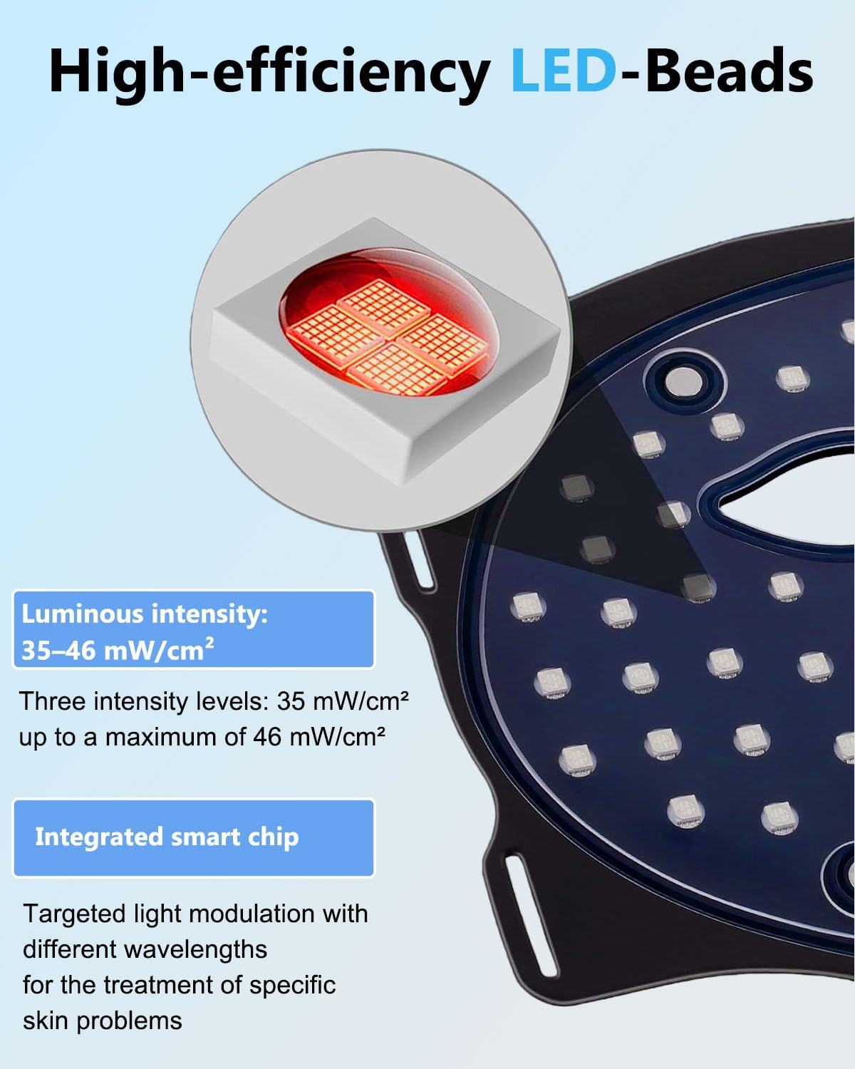 LED-Lichttherapiemasker – Gezichts- En Nekmasker – LED-Masker – Rood Licht Masker – Huidverzorgingsmasker – 7 Lichtstanden – Draadloos USB-C Oplaadbaar