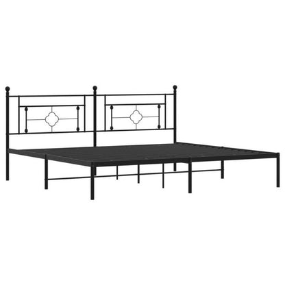 Metal Bed Frame with Headboard, 200X200 Cm