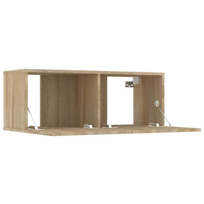tv meubel – tv kast – tv meubelen – tv dressoir – tv wandmeubel – ruimtebesparend design – Sonoma eiken MDF hout 80x30x30 cm