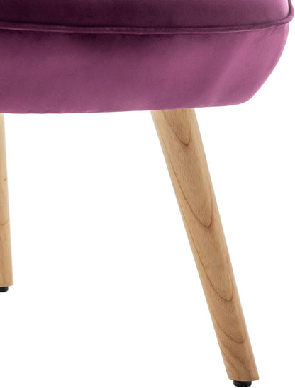 HollyHOME Fauteuil met Voetenbank Comfortabele Fauteuil Woonkamer Fluwelen Leesstoel Slaapkamer Accentstoelen Loungestoelen, Paars