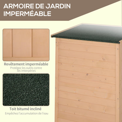 Tuinberging – Tuinkast – Tuinschuur – Gereedschapsschuur – Opbergkast – Vurenhout – Bitumen Dak – Grote Vergrendelbare Deur – 2 Ruime Planken – Compact 75x56x115 cm