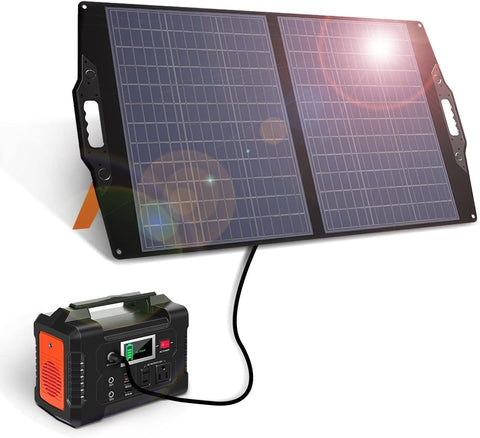 Zonnepanelen met Stekker - Zonnepaneel-Oplader - Zonnepaneel - 100 W - Opvouwbare - Draagbaar - met 20-28 V DC-aansluiting - voor Krachtcentrales - met USB-A - USB-C - QC 3.0 - voor Noodgevallen buiten - Camping - Noodsituatie