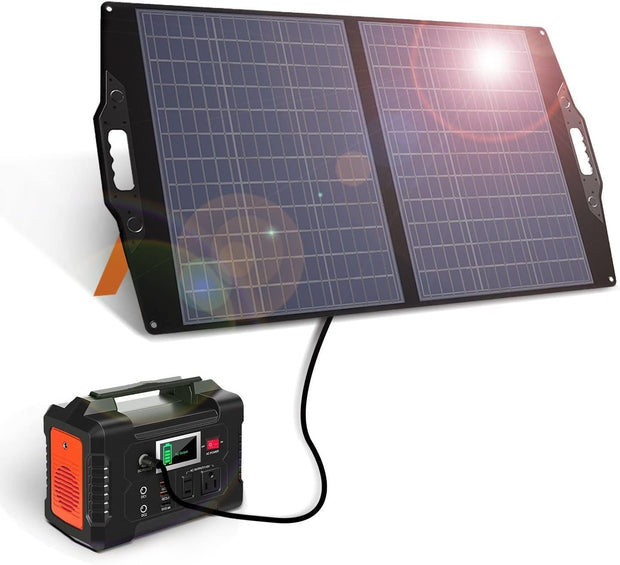 Zonnepanelen met Stekker - Zonnepaneel-Oplader - Zonnepaneel - 100 W - Opvouwbare - Draagbaar - met 20-28 V DC-aansluiting - voor Krachtcentrales - met USB-A - USB-C - QC 3.0 - voor Noodgevallen buiten - Camping - Noodsituatie