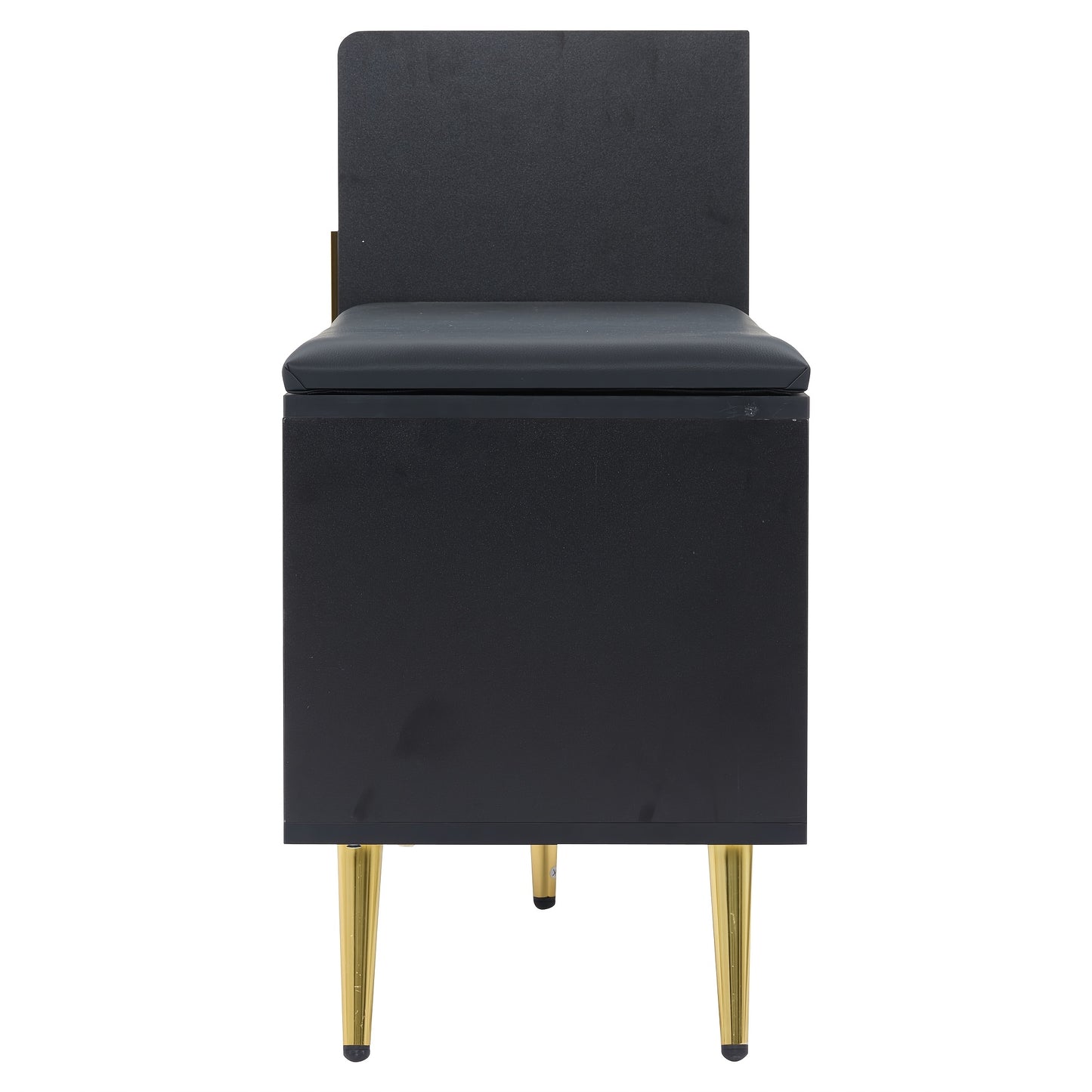 Schoenenbankje – Schoenenkast – Schoenenopberger – Schoenenrek – Schoenenbank – Bamboe Materiaal – Hoogglans Zwarte Afwerking – Ruimtebesparend Design – Goudkleurige Accenten